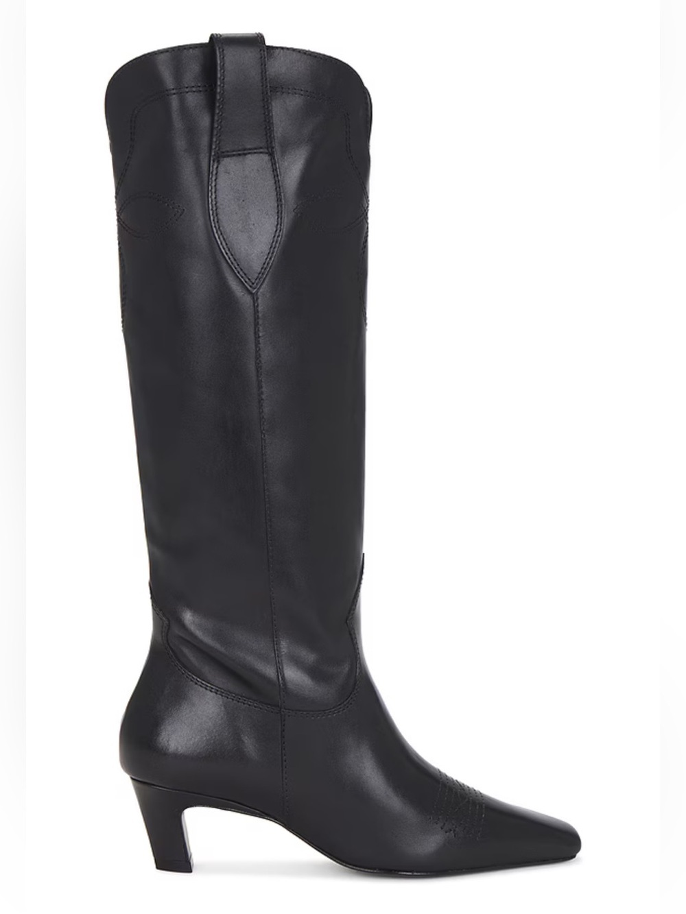 RAYE Luna Boots Black Leather Knee-High Western-Inspired shoes Revolve 6.5 - Picture 2 of 12